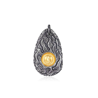 Buddha Gift 999 Sterling Silver 999 Gold Tai Chi Yin Yang Necklace Pendant