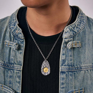 Buddha Gift 999 Sterling Silver 999 Gold Tai Chi Yin Yang Necklace Pendant