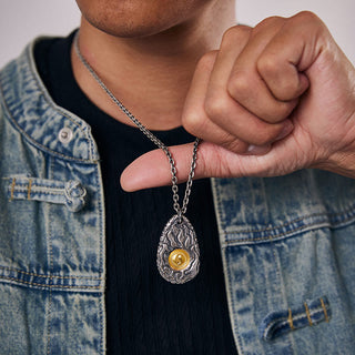 Buddha Gift 999 Sterling Silver 999 Gold Tai Chi Yin Yang Necklace Pendant