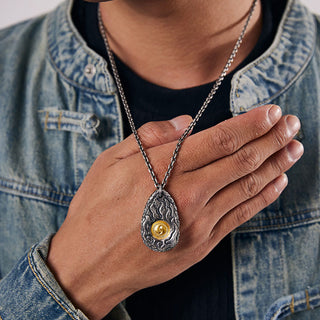 Buddha Gift 999 Sterling Silver 999 Gold Tai Chi Yin Yang Necklace Pendant