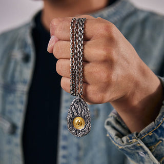 Buddha Gift 999 Sterling Silver 999 Gold Tai Chi Yin Yang Necklace Pendant