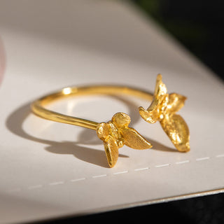 Buddha Gift 925 Sterling Silver Butterfly Love Ring