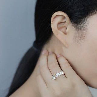 Buddha Gift 925 Sterling Silver Plum Bossom Calm Ring