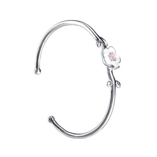 Buddha Gift 925 Sterling Silver Cherry Blossom Luck Bracelet Bangle