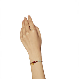 Buddha Gift Fu Character Jade Cinnabar 24K Gold Plated Luck Red String Bracelet