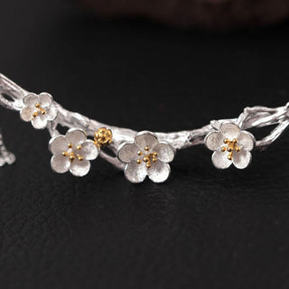 Buddha Gift 925 Sterling Silver Plum Bossom Protection Necklace Pendant