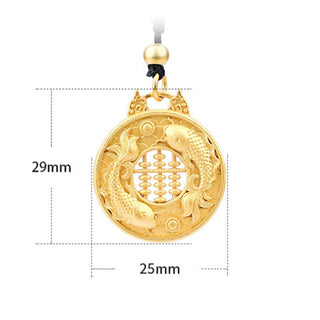 Buddha Gift Gold Plated Copper Koi Fish Strength Necklace Pendant