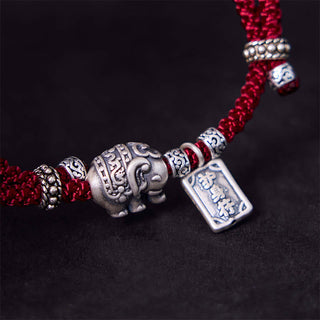Buddha Gift 925 Sterling Silver Elephant Safe And Well Amulet Charm Strength Bracelet