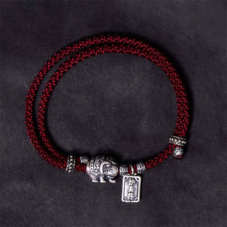 Buddha Gift 925 Sterling Silver Elephant Safe And Well Amulet Charm Strength Bracelet
