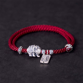 Buddha Gift 925 Sterling Silver Elephant Safe And Well Amulet Charm Strength Bracelet