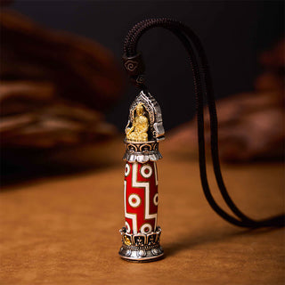 Buddha Gift Tibetan Medicine Buddha Nine-Eye Dzi Bead Protection Necklace Pendant