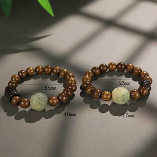 Buddha Gift Sandalwood Bodhi Seed PiXiu Ebony Wood Bead Healing Bracelet