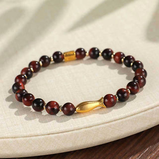 Buddha Gift Tiger Eye Koi Fish Courage Bracelet