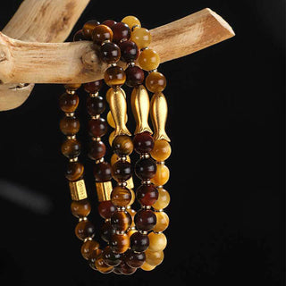 Buddha Gift Tiger Eye Koi Fish Courage Bracelet