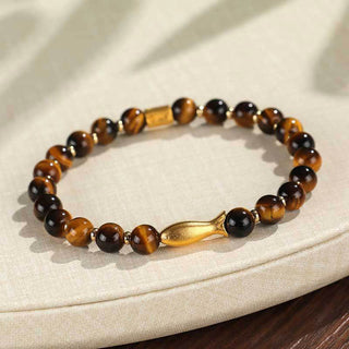 Buddha Gift Tiger Eye Koi Fish Courage Bracelet