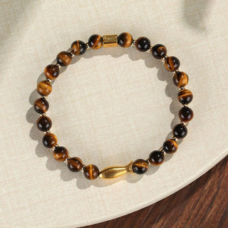 Buddha Gift Tiger Eye Koi Fish Courage Bracelet
