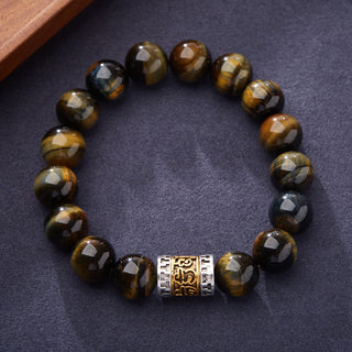 Buddha Gift Tiger Eye Six True Words Courage Bracelet