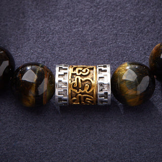 Buddha Gift Tiger Eye Six True Words Courage Bracelet