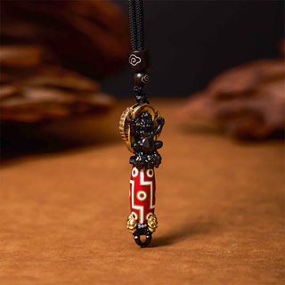 Buddha Gift Tibet Om Mani Padme Hum Dzi Bead Skull Wisdom Necklace Pendant