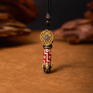 Buddha Gift Tibet Om Mani Padme Hum Dzi Bead Skull Wisdom Necklace Pendant