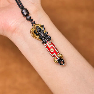 Buddha Gift Tibet Om Mani Padme Hum Dzi Bead Skull Wisdom Necklace Pendant