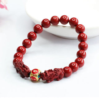 Buddha Gift Cinnabar Double PIXIU Keep Away Evil Spirits Bracelet