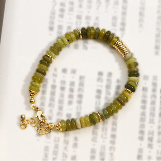 Buddha Gift Gild Cyan Jade Success Healing Bracelet