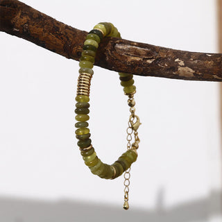 Buddha Gift Gild Cyan Jade Success Healing Bracelet