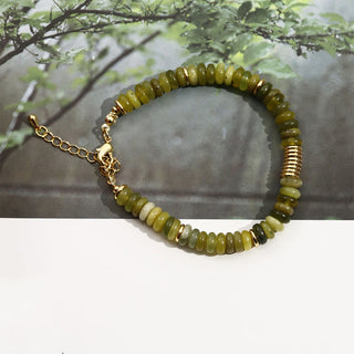 Buddha Gift Gild Cyan Jade Success Healing Bracelet