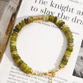 Buddha Gift Gild Cyan Jade Success Healing Bracelet