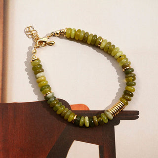 Buddha Gift Gild Cyan Jade Success Healing Bracelet