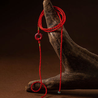 Buddha Gift Natural Cinnabar Peace Buckle Blessing Red String Belly Chain
