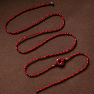 Buddha Gift Natural Cinnabar Peace Buckle Blessing Red String Belly Chain