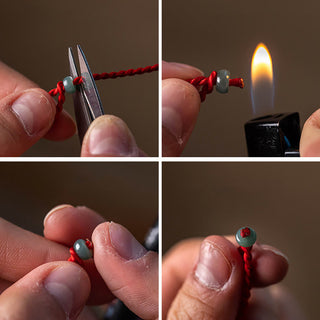 Buddha Gift Natural Cinnabar Peace Buckle Blessing Red String Belly Chain