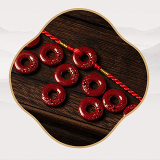 Buddha Gift Natural Cinnabar Peace Buckle Blessing Red String Belly Chain