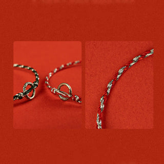 Buddha Gift 925 Sterling Silver Peace Buckle Luck String Bracelet