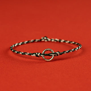 Buddha Gift 925 Sterling Silver Peace Buckle Luck String Bracelet