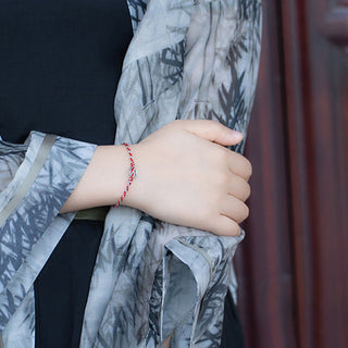 Buddha Gift 925 Sterling Silver Peace Buckle Luck String Bracelet