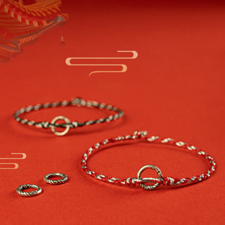 Buddha Gift 925 Sterling Silver Peace Buckle Luck String Bracelet