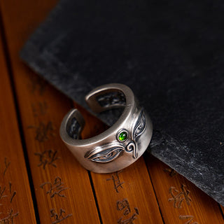 Buddha Gift 925 Sterling Silver Bodhisattva Tara Calm Adjustable Ring