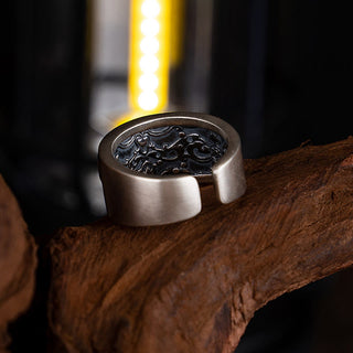 Buddha Gift 925 Sterling Silver Bodhisattva Tara Calm Adjustable Ring