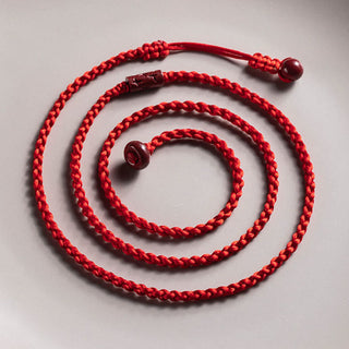Buddha Gift Natural Cinnabar Calm Blessing Red String Belly Chain