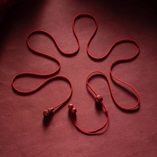 Buddha Gift Natural Cinnabar Chinese Zodiac Gourd Calm Blessing Red String Belly Chain