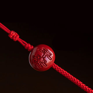 Buddha Gift Natural Cinnabar Chinese Zodiac Gourd Calm Blessing Red String Belly Chain