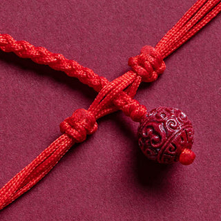 Buddha Gift Natural Cinnabar PiXiu Calm Blessing Red String Belly Chain