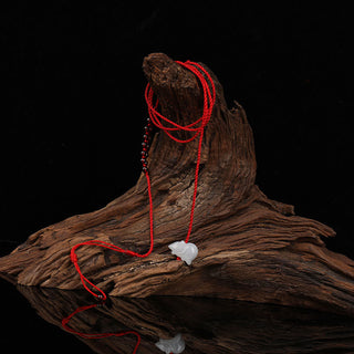 Buddha Gift Chinese Zodiac Natural Garnet Peace Buckle Blessing Red String Belly Chain