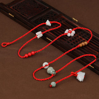 Buddha Gift Chinese Zodiac Peach Wood Blessing Red String Belly Chain