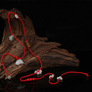 Buddha Gift Chinese Zodiac Peach Wood Blessing Red String Belly Chain