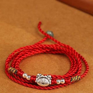 Buddha Gift 999 Sterling Silver Blessing Red String Belly Chain