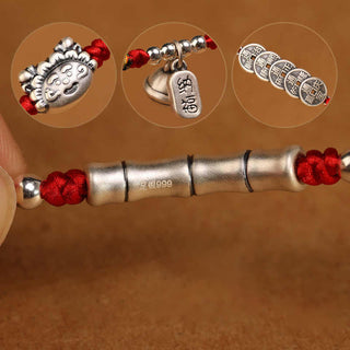 Buddha Gift 999 Sterling Silver Blessing Red String Belly Chain
